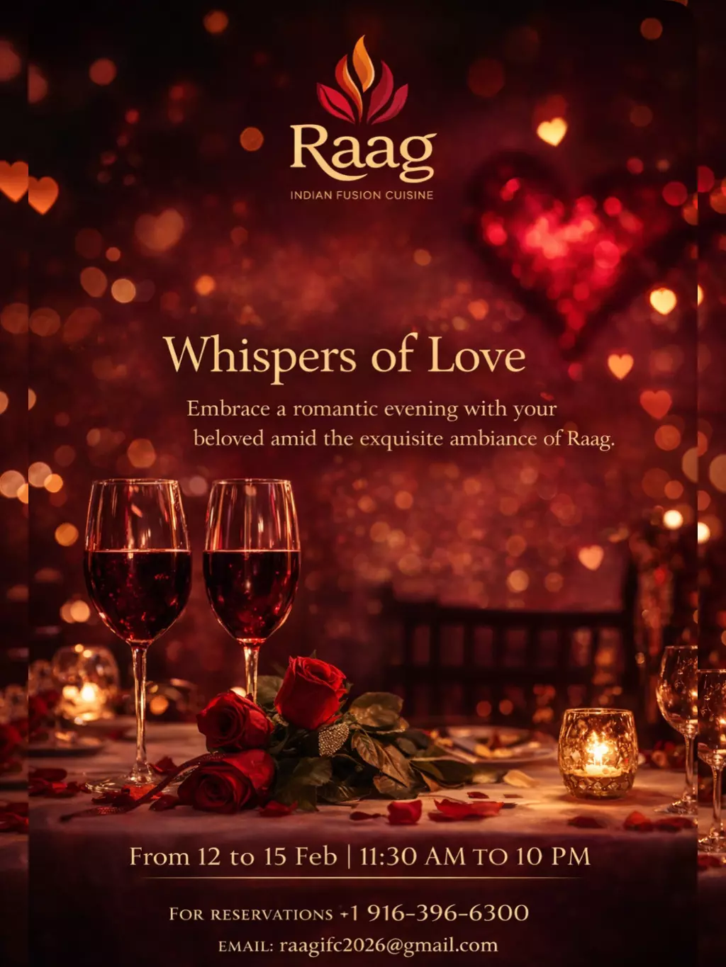 Valentine Day Special at Raag Indian Fusion Cuisine
